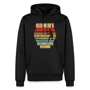 Tennis old men´s Schmetterhand retro vintage opa - Männer Premium Bio Hoodie - Schwarz - Vorne - Nico (187cm)