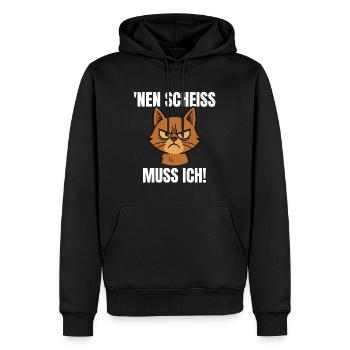 Drôle de chat majeur doigt d’honneur n baise - Sweat à capuche Premium bio Homme - noir - Devant - Nico (187cm)