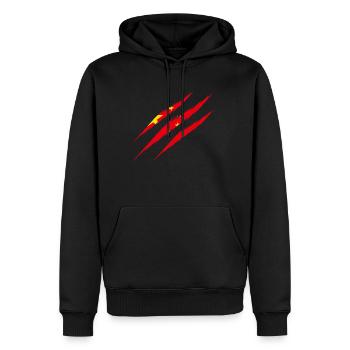 China Flagge Kratzer Cut Krallen Kratzen Asien - Männer Premium Bio Hoodie - Schwarz - Vorne - Nico (187cm)