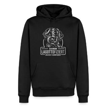 LAGOTTOFIZIERT Lagotto Romagnolo Hunde Wilsigns - Männer Premium Bio Hoodie - Schwarz - Vorne - Nico (187cm)