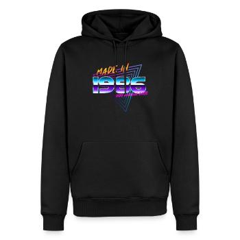 hergestellt 1986 • 36. Geburtstag 80er Jahre Geburtsjahr Retro - Männer Premium Bio Hoodie - Schwarz - Vorne - Nico (187cm)
