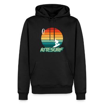 Kitesurfer Kitesurfing Waves Wind Water - Men’s Premium Organic Hoodie - black - Front - Nico (187cm)