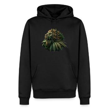 keep calm lion cannabis Löwe hanf - Männer Premium Bio Hoodie - Schwarz - Vorne - Nico (187cm)