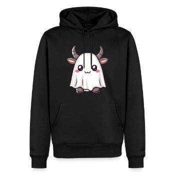 Bull Halloween Comic Fantôme - Sweat à capuche Premium bio Homme - noir - Devant - Nico (187cm)