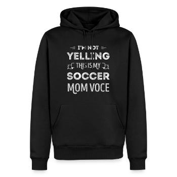 Lustige Fußball-Mutter-Stimme - Männer Premium Bio Hoodie - Schwarz - Vorne - Nico (187cm)