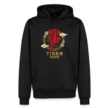 Frohes Chinesisches Neujahr 2022 - Sternzeichen - Männer Premium Bio Hoodie - Schwarz - Vorne - Nico (187cm)