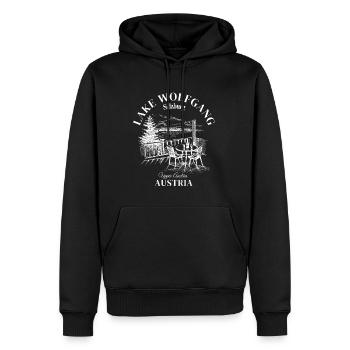 Lake Wolfgang, Austria, Upper Austria - Men’s Premium Organic Hoodie - black - Front - Nico (187cm)