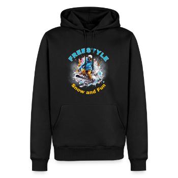 Freestyle Snow und Fun - Extremsport Ski Geschenk - Männer Premium Bio Hoodie - Schwarz - Vorne - Nico (187cm)