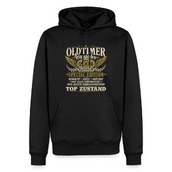 Oldtimer Baujahr 2004 Jahrgang Geburtstag Geschenk - Männer Premium Bio Hoodie - Schwarz - Vorne - Nico (187cm)