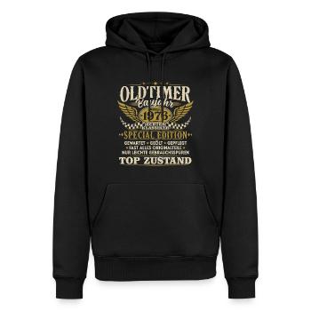 Oldtimer Baujahr 1976 Jahrgang Geburtstag Geschenk - Männer Premium Bio Hoodie - Schwarz - Vorne - Nico (187cm)