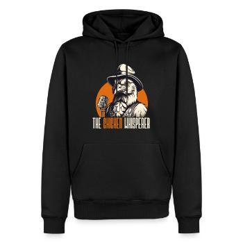 The Chicken Whisperer Funny Chicken Lover - Men’s Premium Organic Hoodie - black - Front - Nico (187cm)