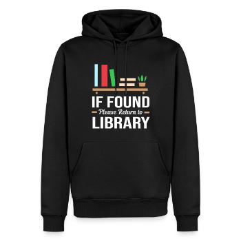 Buch Leseratte Bibliothek Lesen Bücherwurm - Männer Premium Bio Hoodie - Schwarz - Vorne - Nico (187cm)