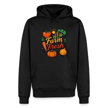 Conception colorée de légumes frais de la ferme - Sweat à capuche Premium bio Homme - noir - Devant - Nico (187cm)