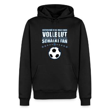 Vollblut - Schalke Fan Geschenk | Retro Fußball - Männer Premium Bio Hoodie - Schwarz - Vorne - Nico (187cm)