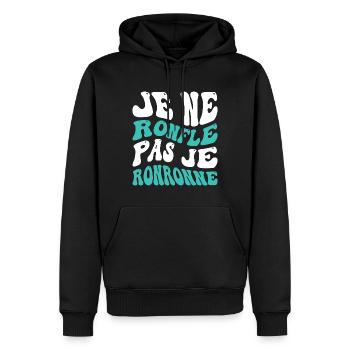Je ne ronfle pas je ronronne - Sweat à capuche Premium bio Homme - noir - Devant - Nico (187cm)
