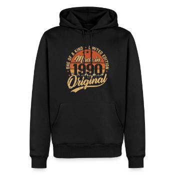 1990 Vintage Born Retro Vintage Geburtstagsgeschenk - Männer Premium Bio Hoodie - Schwarz - Vorne - Nico (187cm)