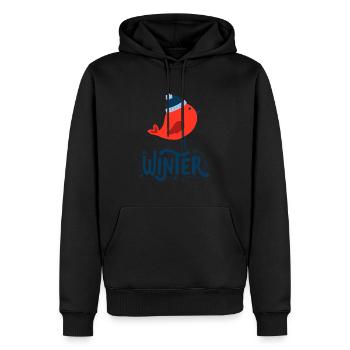 SNOW TIME Hiver oiseau Noël ski SWEATSHIRT TSHIRT - Sweat à capuche Premium bio Homme - noir - Devant - Nico (187cm)