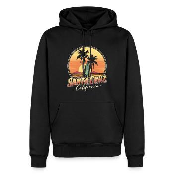 Santa Cruz Kalifornien - Männer Premium Bio Hoodie - Schwarz - Vorne - Nico (187cm)