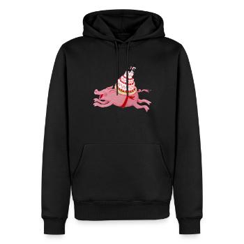 Wedding pigs - Sweat à capuche Premium bio Homme - noir - Devant - Nico (187cm)