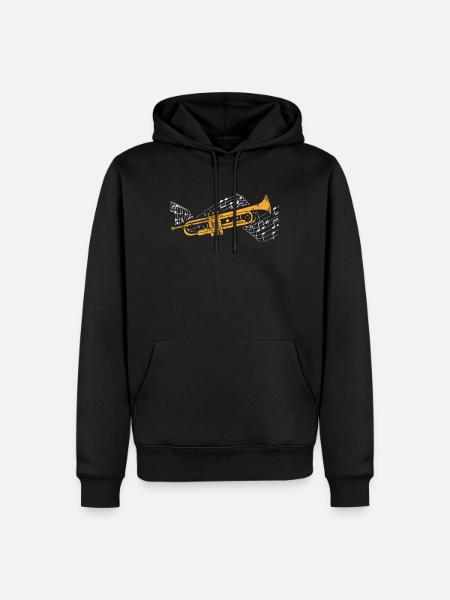 Trompette - Sweat à capuche Premium bio Homme - noir