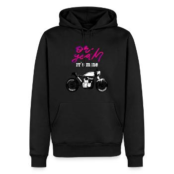 Motorrad Cafe Racer Design - Männer Premium Bio Hoodie - Schwarz - Vorne - Nico (187cm)