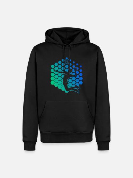 Voleibol Voleibol Voleibol Voleibol Playa Voleibol Voleibol - Sudadera con capucha prémium ecológica para hombre - negro