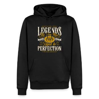 1989 Vintage Born Legends Cadeau d’anniversaire - Sweat à capuche Premium bio Homme - noir - Devant - Nico (187cm)