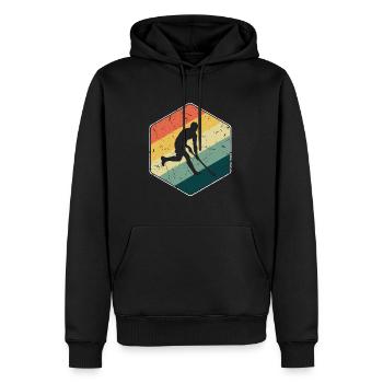 Joueur de hockey sur gazon Joueur de hockey Hockey - Sweat à capuche Premium bio Homme - noir - Devant - Nico (187cm)