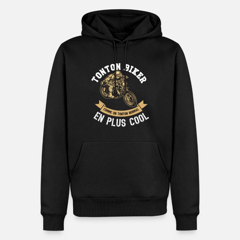 tonton biker - Sweat à capuche Premium bio Homme - noir