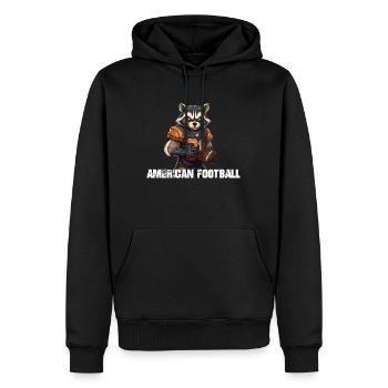 American Football Waschbär - Männer Premium Bio Hoodie - Schwarz - Vorne - Nico (187cm)