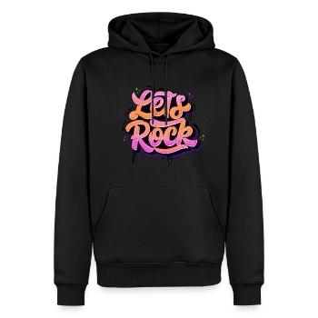 Let's Rock - Männer Premium Bio Hoodie - Schwarz - Vorne - Nico (187cm)