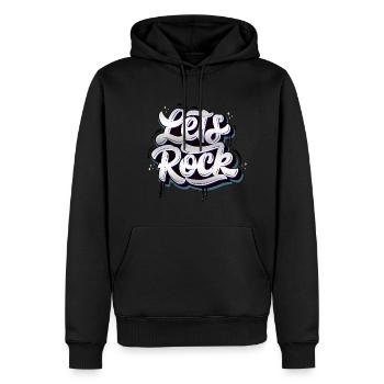 Let's Rock - Männer Premium Bio Hoodie - Schwarz - Vorne - Nico (187cm)