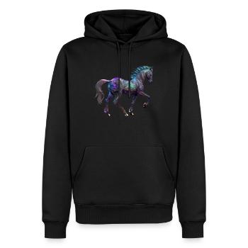 Équitation - Sweat à capuche Premium bio Homme - noir - Devant - Nico (187cm)