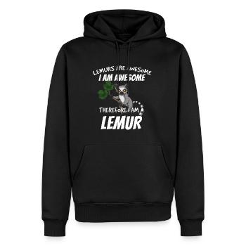 Lémurien - Sweat à capuche Premium bio Homme - noir - Devant - Nico (187cm)
