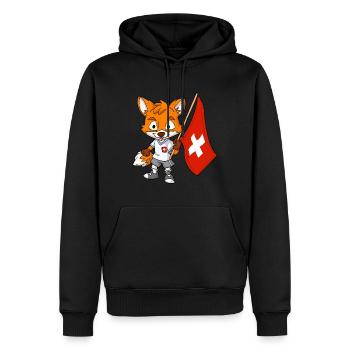 Swiss Fans / Switzerland Fox - Men’s Premium Organic Hoodie - black - Front - Nico (187cm)