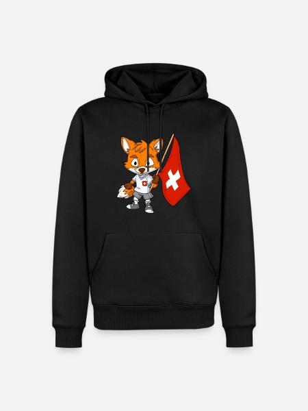 Fans suisses / Suisse Fox - Sweat à capuche Premium bio Homme - noir