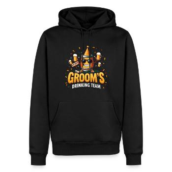 Conception de la fête de l’équipe de boisson du marié - Sweat à capuche Premium bio Homme - noir - Devant - Nico (187cm)