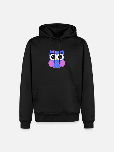 Owl Puple - Men’s Premium Organic Hoodie - black
