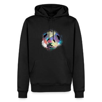 Panda, ours panda, ours, graffitis, colorés - Sweat à capuche Premium bio Homme - noir - Devant - Nico (187cm)