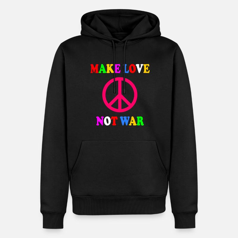 Make love not war - Männer Premium Bio Hoodie - Schwarz