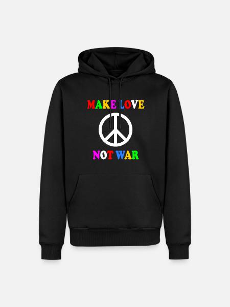 Make love not war - Men’s Premium Organic Hoodie - black