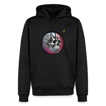 SKULL - Men’s Premium Organic Hoodie - black - Front - Nico (187cm)