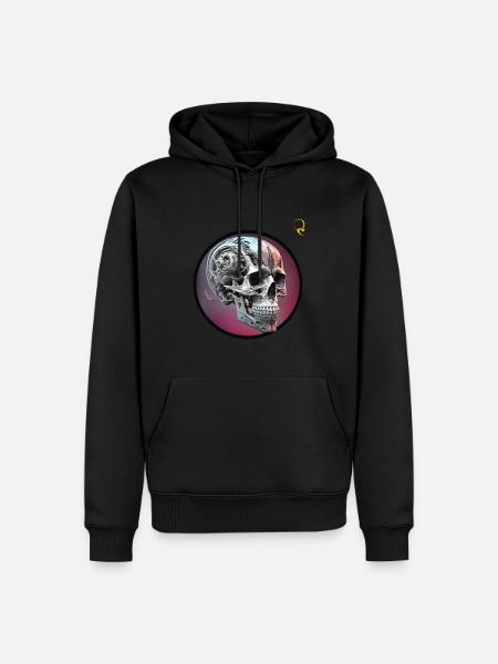 SCHÄDEL - Männer Premium Bio Hoodie - Schwarz