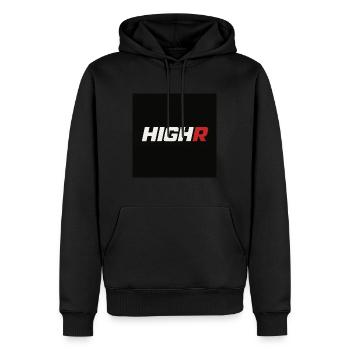 HIGHR - Sweat à capuche Premium bio Homme - noir - Devant - Nico (187cm)