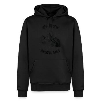 Mountain - Männer Premium Bio Hoodie - Schwarz - Vorne - Nico (187cm)