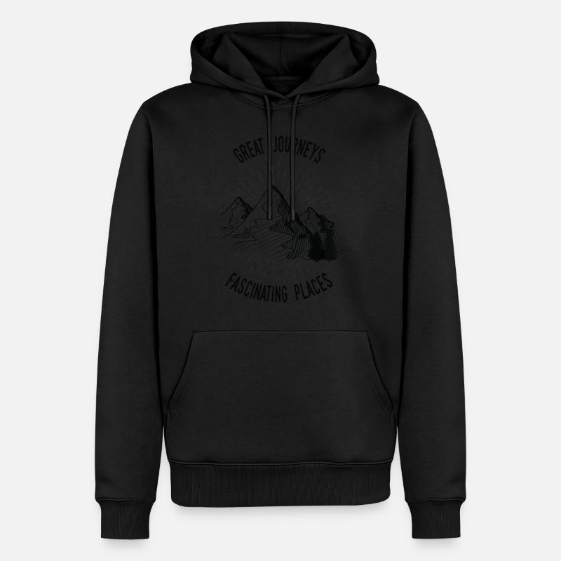 Montagne - Sweat à capuche Premium bio Homme - noir