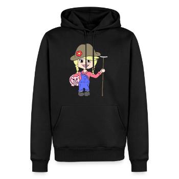 Bäuerin - Männer Premium Bio Hoodie - Schwarz - Vorne - Nico (187cm)