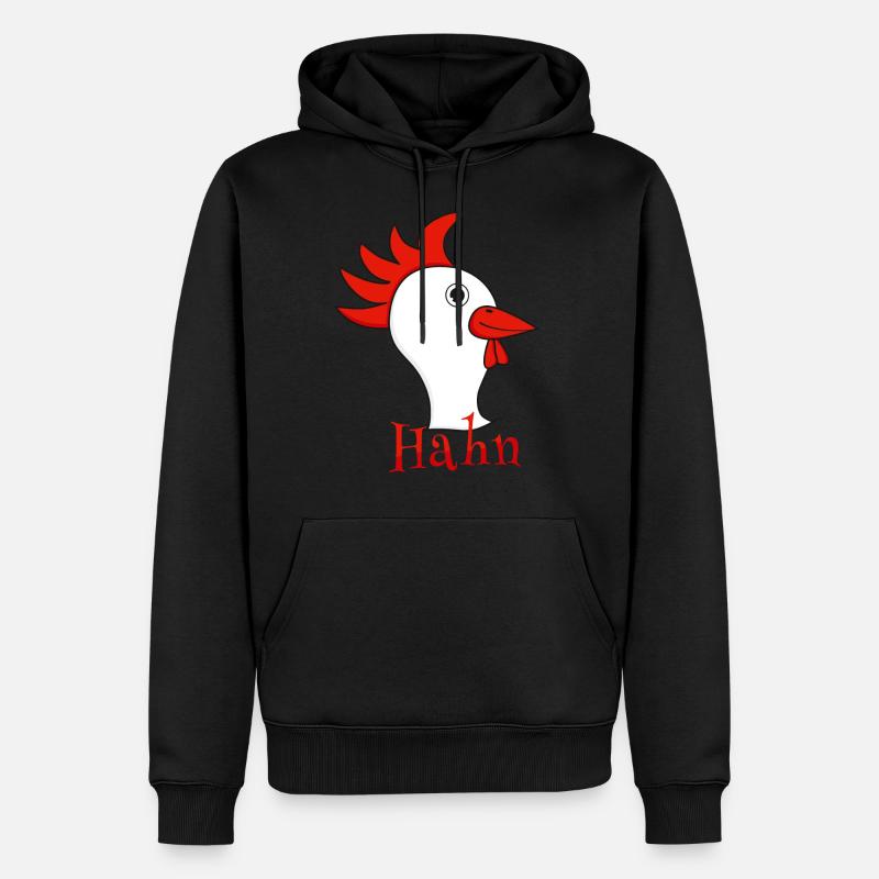 Partnershirt Hahn - Männer Premium Bio Hoodie - Schwarz