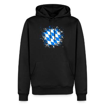 Drapeau de la Bavière Munich Klecks Fleck Tropfen Ulm - Sweat à capuche Premium bio Homme - noir - Devant - Nico (187cm)