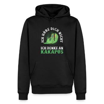 Kakapo denke an flugunfähiger Kakapo - Männer Premium Bio Hoodie - Schwarz - Vorne - Nico (187cm)